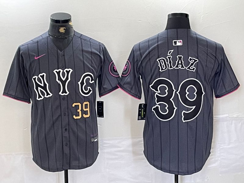 Men New York Mets #39 Diaz Black City Edition 2024 Nike MLB Jersey style 2->women mlb jersey->Women Jersey
